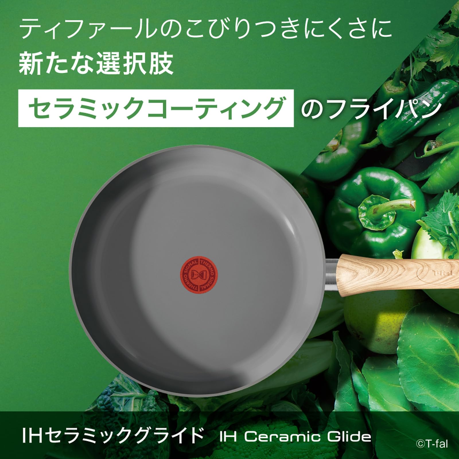 Tefal C44277 Poêle à frire profonde avec revêtement en céramique 10,2" (26 cm), compatible avec les feux à gaz, sans substances toxiques telles que le PFOA, lisse à utiliser, antiadhésive, longue