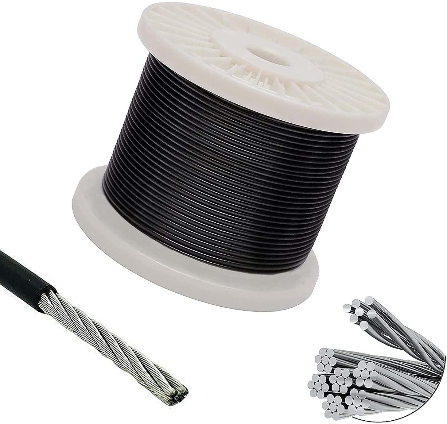 5METER Hardcore Gym Machine Wire Imported Fire Gym Machine Rubber Coated Wire Multi-Training Bar ()-picture-20