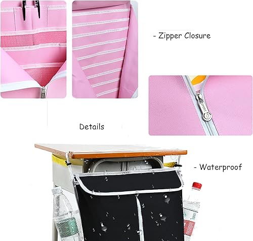 Miniatura 2 de Oxford Bolsa de almacenamiento colgante lateral para escritorio con botella de agua y soporte para bolígrafos, estante clasificador de papel de