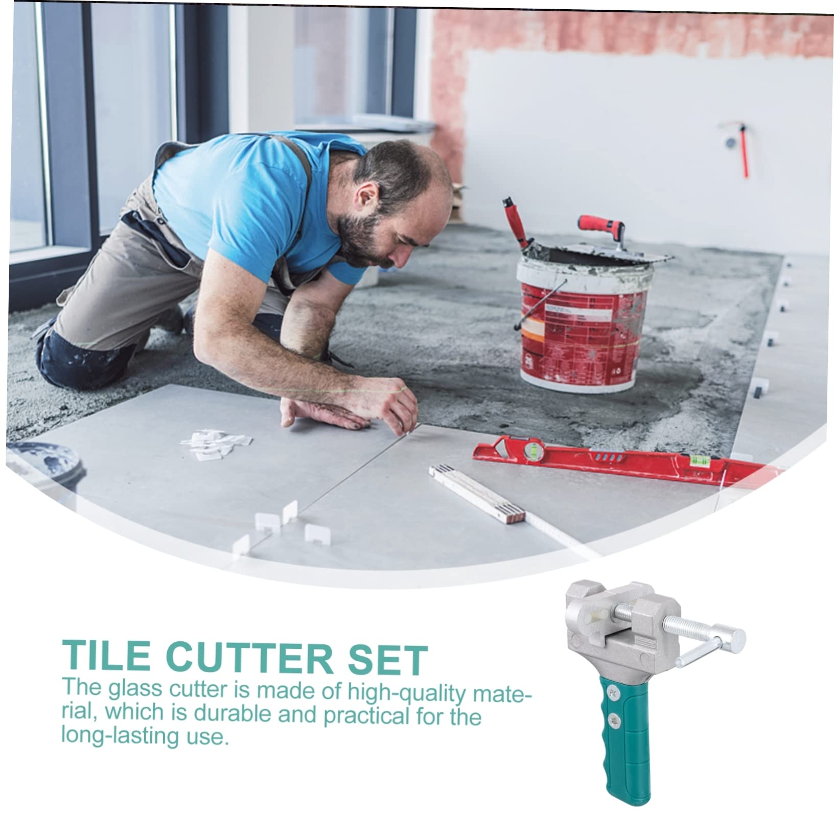 Gogogmee 1 Set Tile Opening Tile Cutting Tool Mirror Cutter Efficient Cutting Tool Manual Tile Cutter Circle Cutter Tool Round Mirrors Glass Cutter Tool Kit Glass Cutting Tool Steel Green