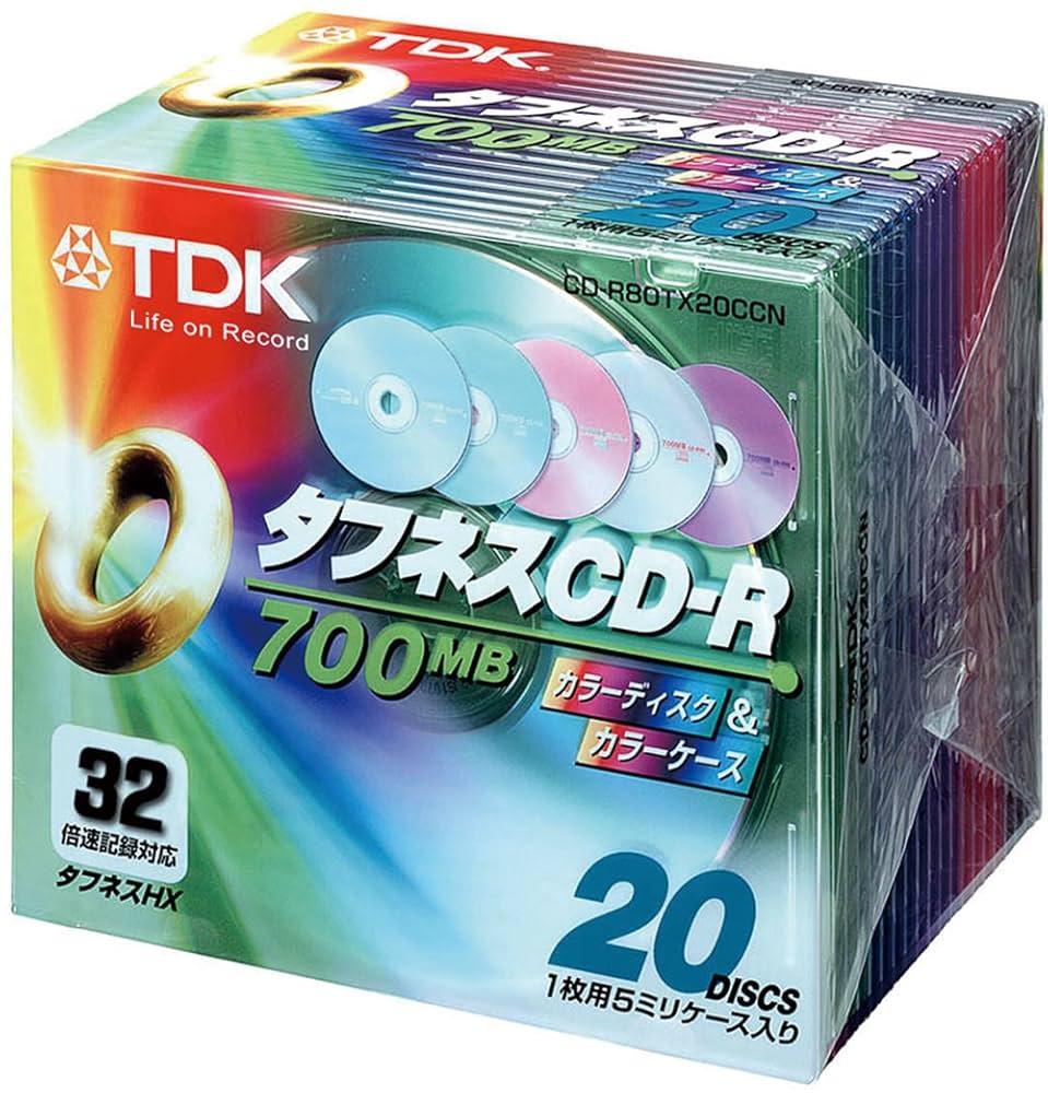 Amazon.co.jp: TDK CDRディスク 700MB カラーディスクケース 32
