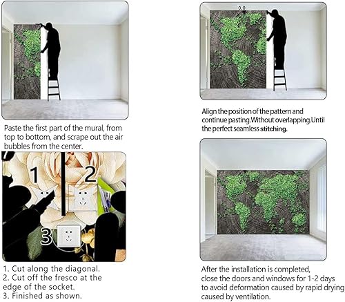 Miniatura 4 de Papel tapiz Art Déco, colección de decoración de mapa del mundo, patrón de papel de contacto, casa de muñecas, aspecto completamente nuevo (40