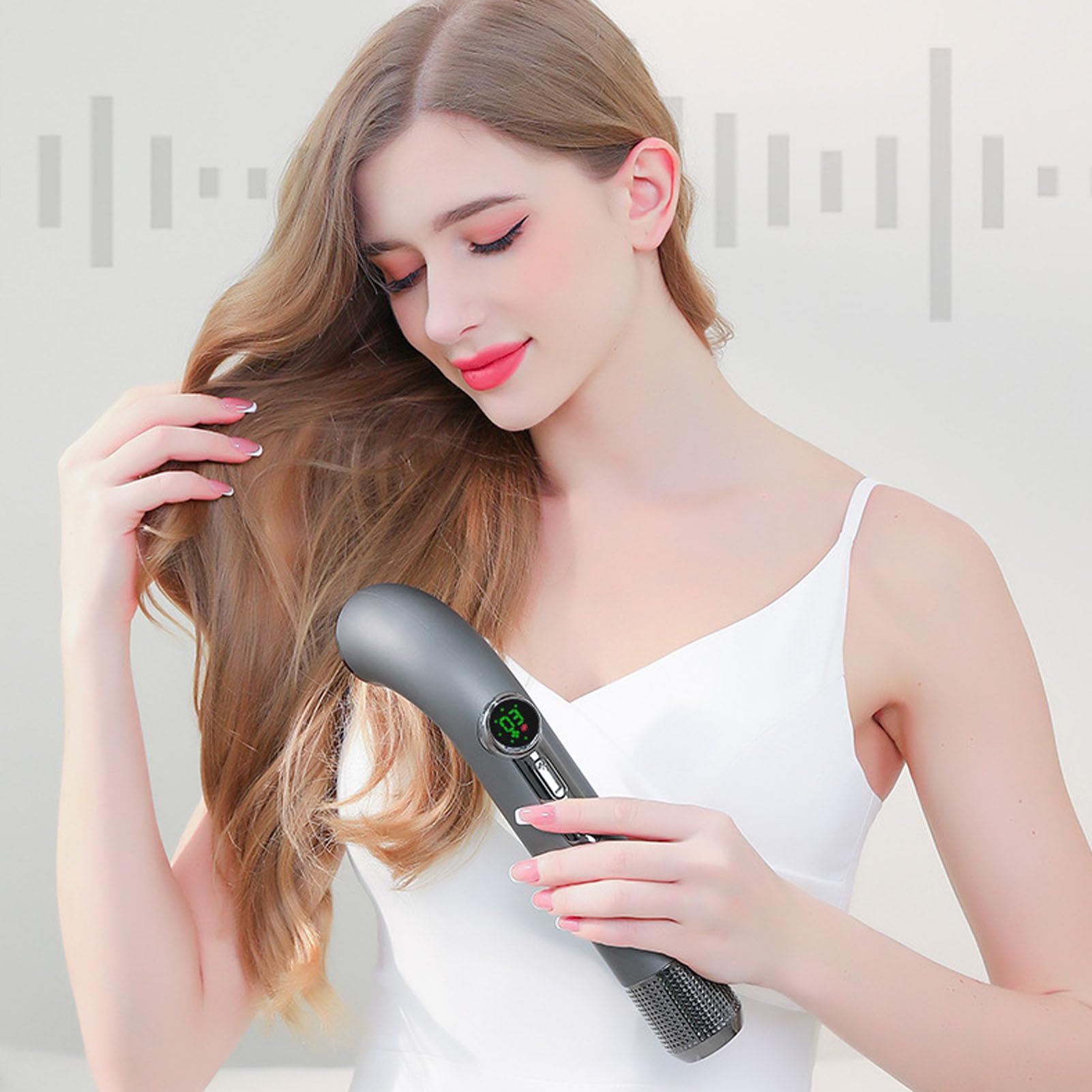 Fockety Secador de Pelo Inalámbrico, 110000 RPM 300 W de Secado Rápido Recargable Portátil con Difusor, Secador de Pelo de Viaje Profesional con Pilas para el Hogar, Camping, RV (gris oscuro)
