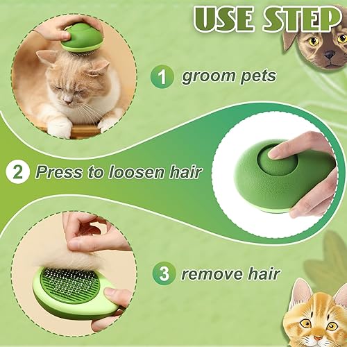 Miniatura 4 de Cepillo de aseo para gatos, bonito cepillo en forma de fruta para perros y gatos, elimina el pelo suelto y los enredos, cepillo fácil de limpiar,