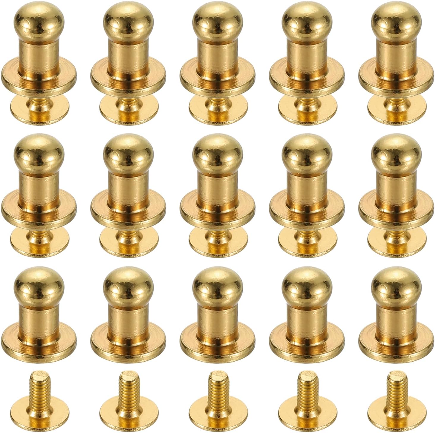 Amazon.com: uxcell 15Sets Brass Ball Head Stud Rivets, 5mm Dia. Screw ...