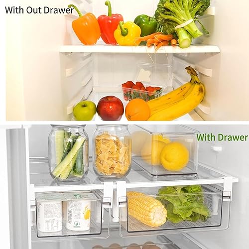 Miniatura 2 de Organizador grande de cajones de nevera de 14 a 20 pulgadas, cajón de estante inferior para refrigerador, almacenamiento extra profundo, carne,