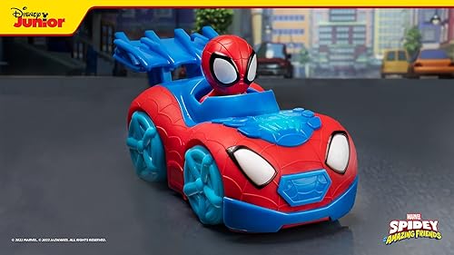 Miniatura 8 de Marvel 'S Spidey and HIS Amazing Friends Flash 'N' Dash Web Crawler - Vehículo rastreador web motorizado con luces y sonidos - Juguetes con tus