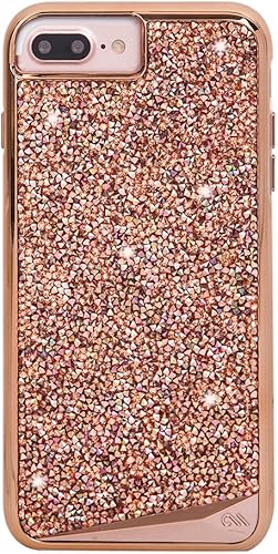Case-Mate Funda para iPhone 8 Plus – BRILLIANCE – 800+ cristales originales – Diseño protector para Apple iPhone 8 Plus – Oro rosa