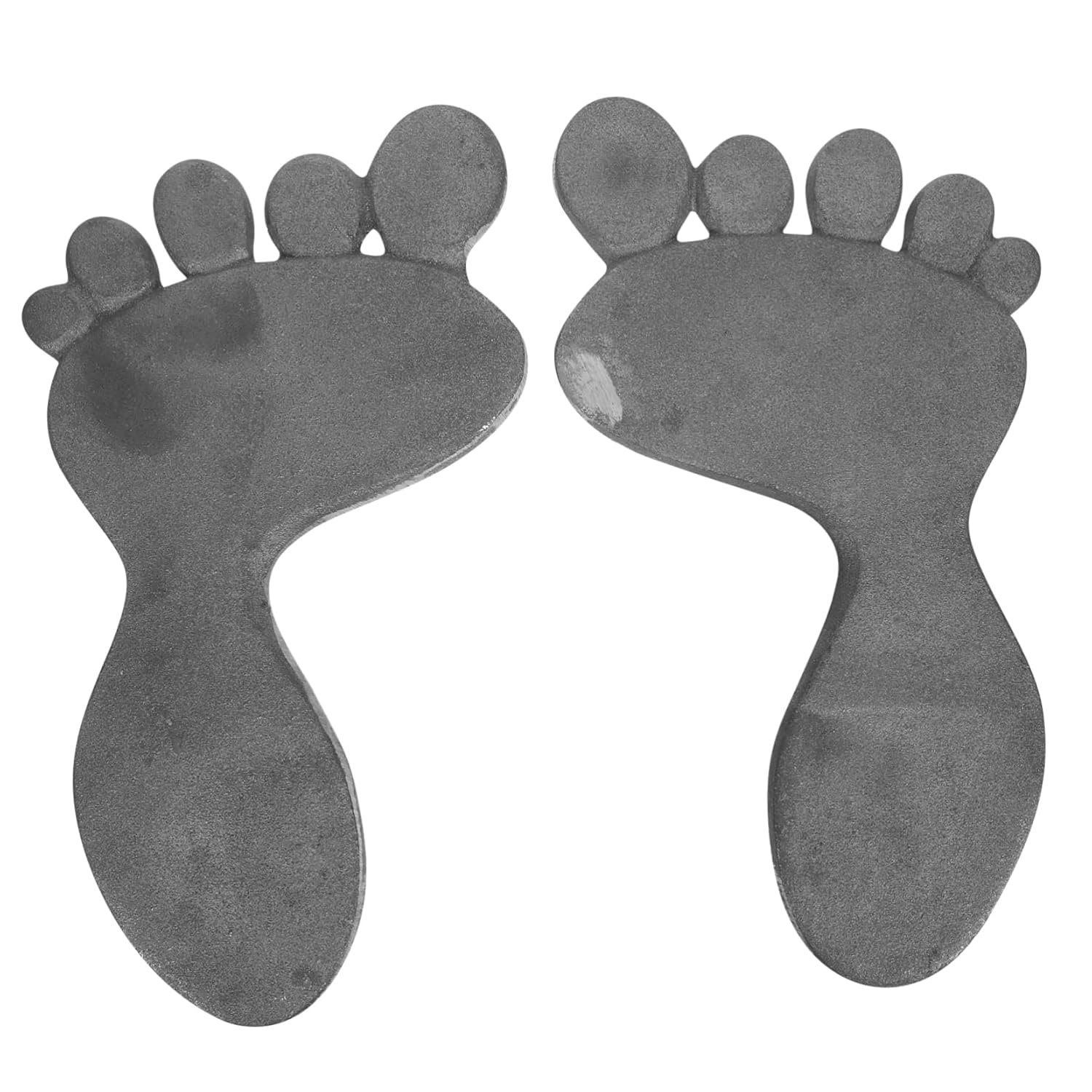 Mikikit 1 Pair Cast Iron Garden Footprint Stepping Stones Heavy Duty Outdoor Mats for Walkway Decor Low Maintenance Iron Garden Statues for Clean Pathways and Easy Access