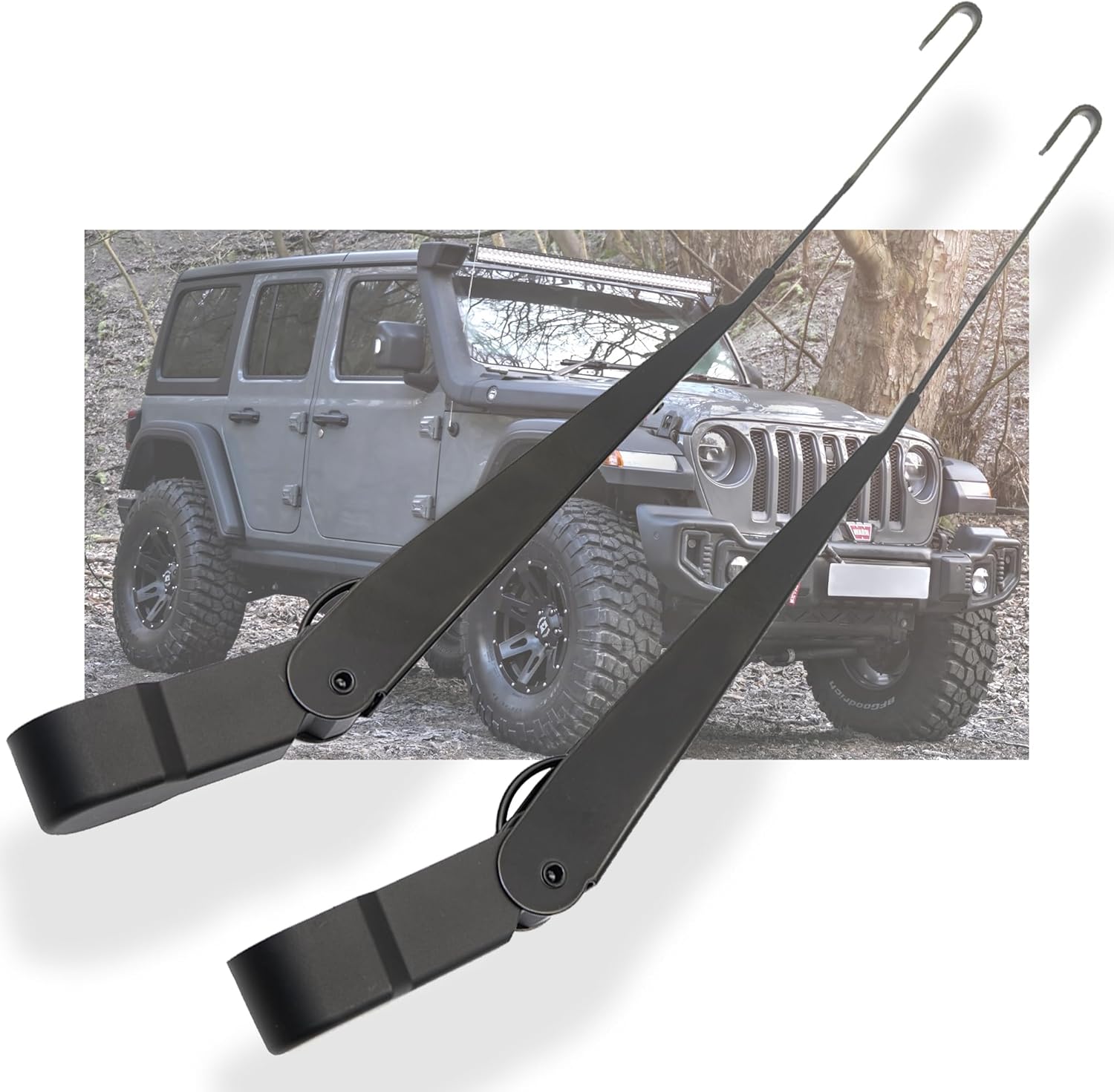 1 pair front windshield wiper arm kit noiseless rust protection fits compatible with 2007-2018 jeep wrangler jk/jku replaces oe 68002389aa