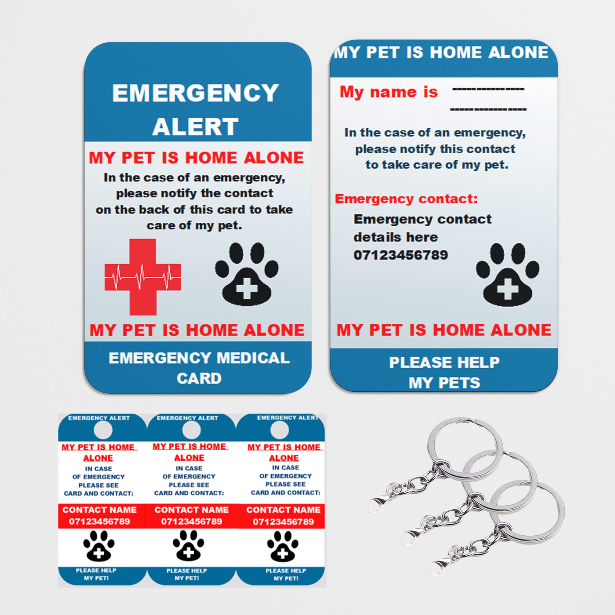 Pet Home Alone Emergency Wallet Cards (Set Of 6) - Online