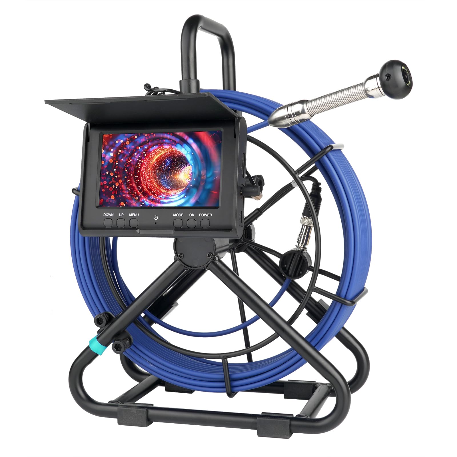 KAOLALI Cámara de Inspección de Tuberías 30M, Pantalla 4,3'', con DVR | Cámara de Tubo 1000TVL Plomería Snake Cámara con 6 LED, Batería de 5000 mAh, Tarjeta de 32 GB, IP68 Impermeable