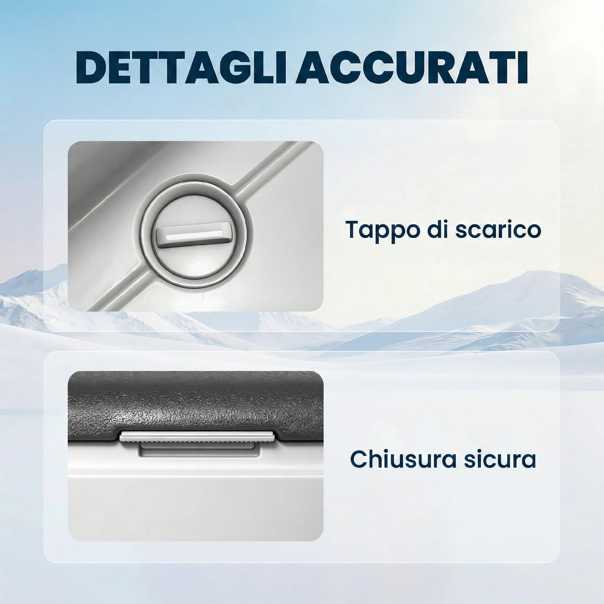 Outsunny Frigorifero Portatile per Auto 50L a Doppia Zona con Compressore, Frigo Elettrico Anti-Shock, APP Bluetooth, Ruote, Maniglia Pieghevole, 12V/240V, -20°C a 20°C, per Campeggio Camion Barca