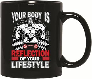 Gift for Gym Junkies Lifestyle Fitness Workout Bodybuilding Gym Body 11oz 15oz Black Coffee Mug