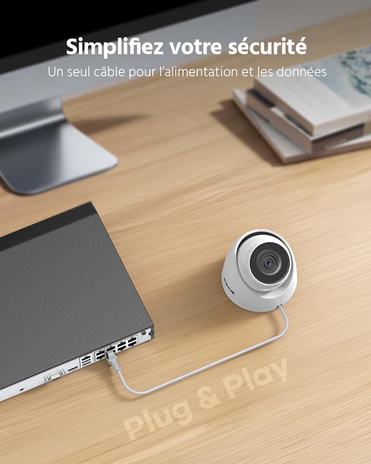 Système De Surveillance ANNKE 8 Caméras 5MP PoE + NVR 8CH Avec Disque 2To - Vision Nuit 30m, Étanche IP67, Détection Mouvement