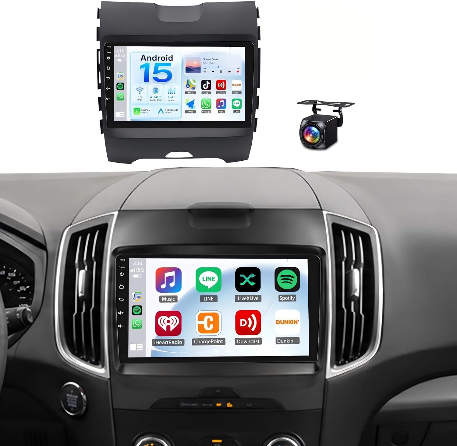 4+64G Upgrade Car Stereo Radio for Ford Edge 2015-2018