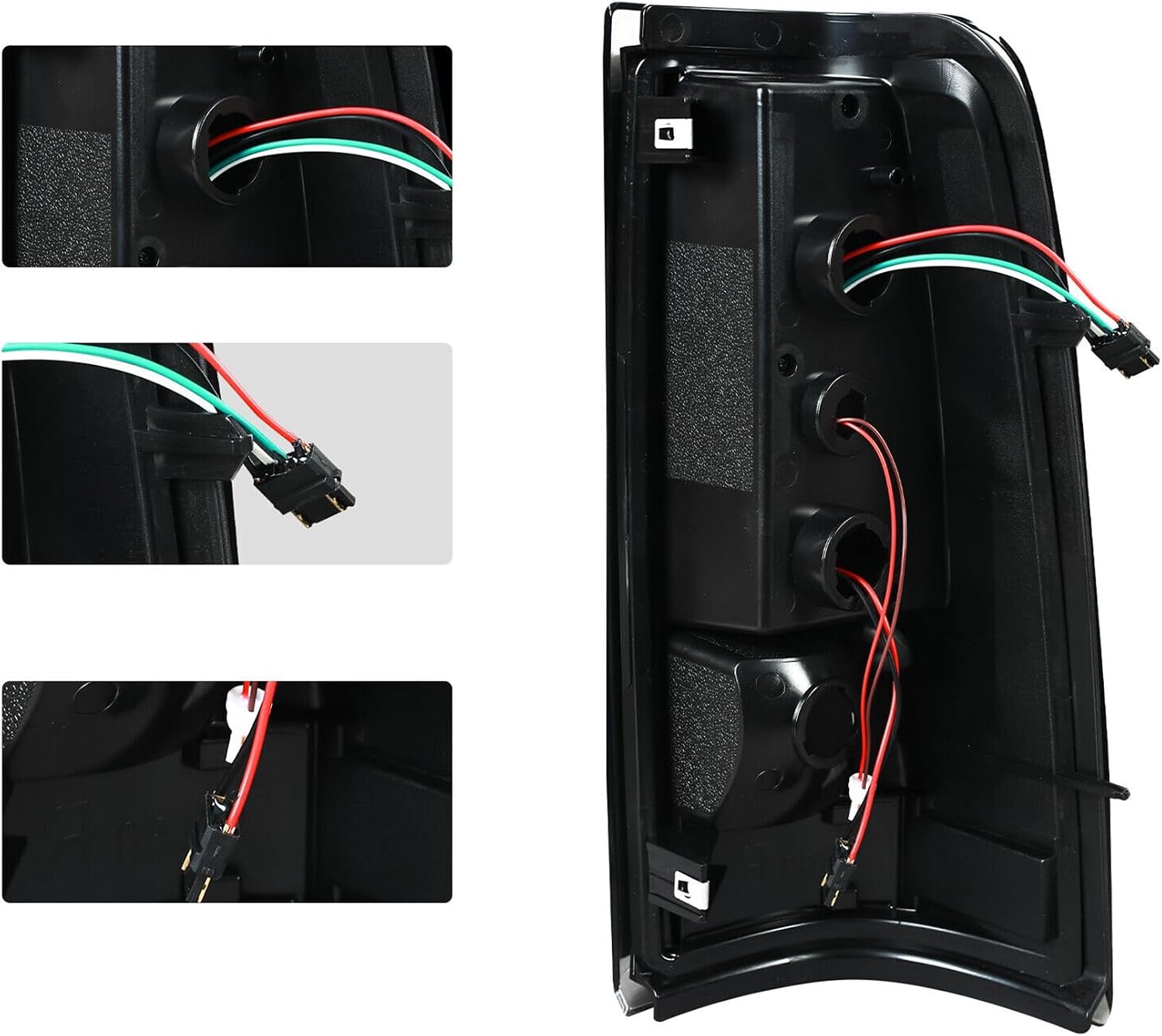 munirater 1 Pair Tail Lights Smoked Lens Black Housing Left and Right Side Replacement for Silverado 1500 2500 3500 2003-2006