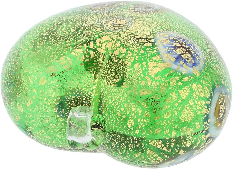 Glass Of Venice Murano Glass Millefiori Heart Christmas Ornament - Green Gold