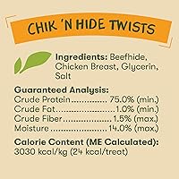 Vista 5 de Pet 'n Shape Chik 'n Hide Twist - Golosinas naturales envueltas en pollo para perros, grandes, 6