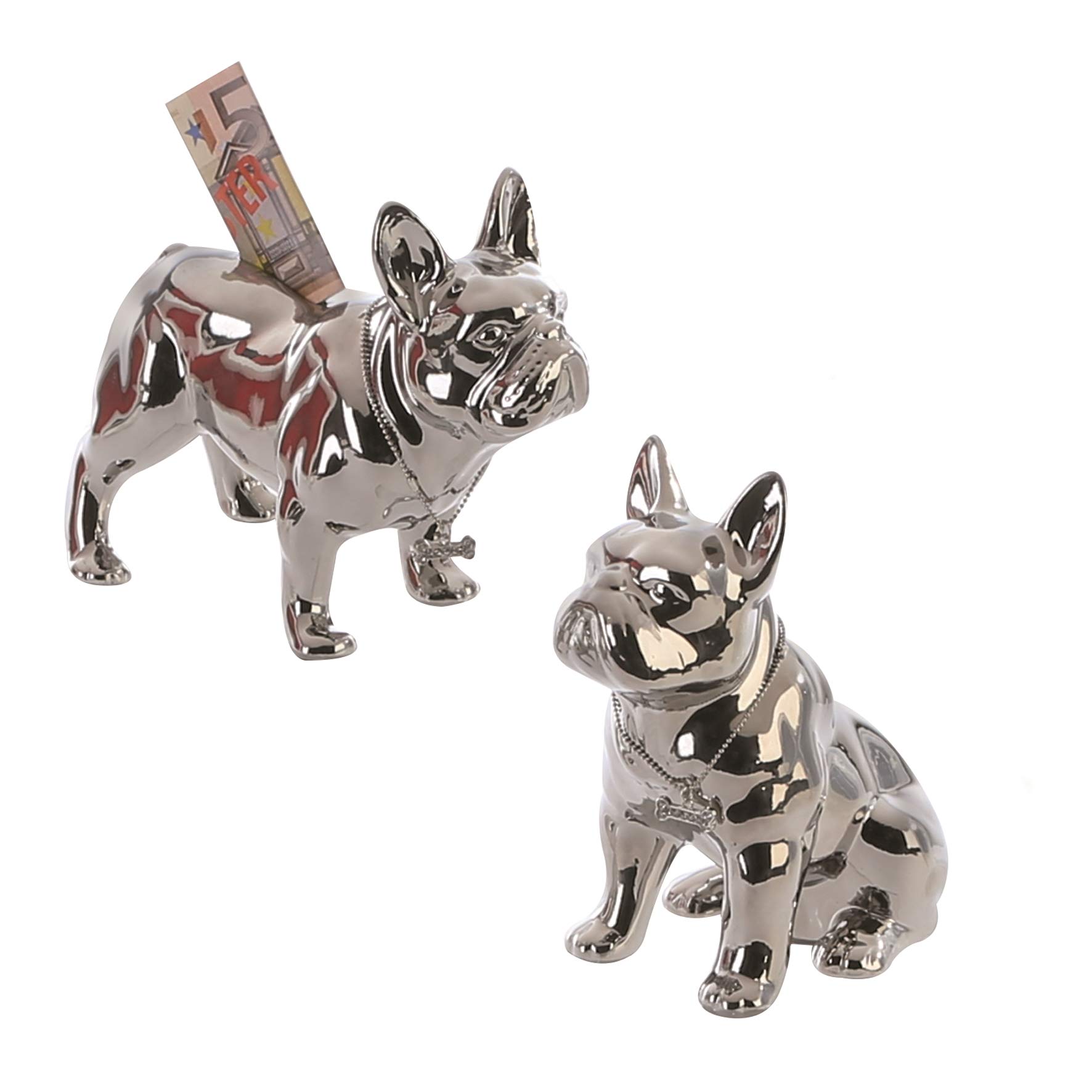 Tirelire bouledogue en céramique statuette décoration maison originale