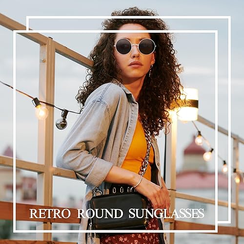 Miniatura 5 de CHRORINE Gafas de sol hippie redondas de los años 70, lentes retro para mujeres y hombres, accesorio de fiesta, festival, moda, gafas de sol vintage