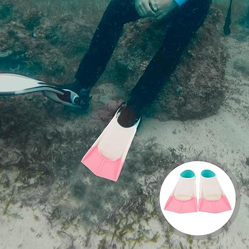 Miniatura 9 de Silicone Short Diving Fins Lightweight Flexible Swim Flippers for Adults Comfortable Pool Flippers in Yellow Blue White for Snorkeling Scuba Training