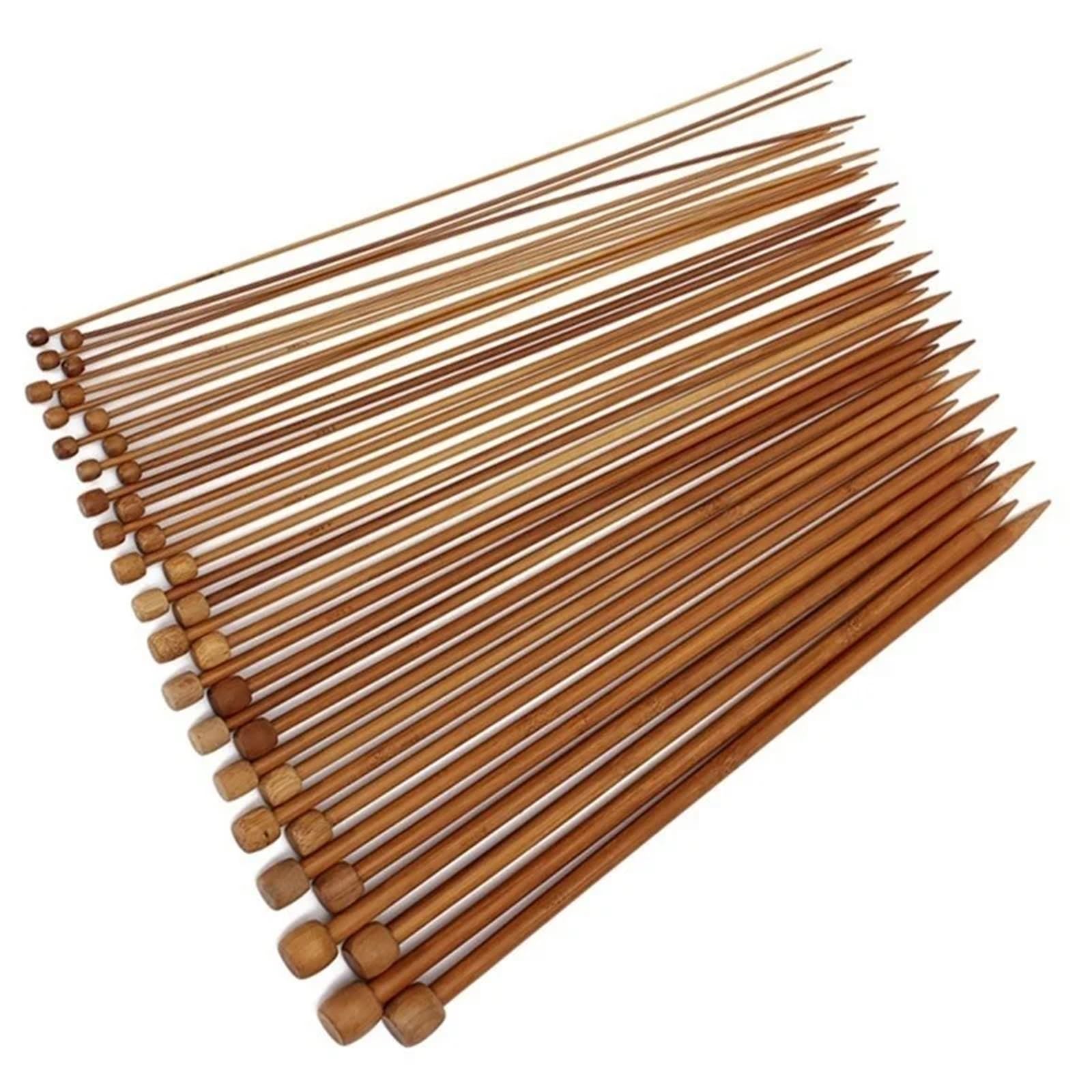 Bamboo Knitting Needles 2set*36PCS 18th Sweater Needle Bamboo Crochet Single-Pointed Knit