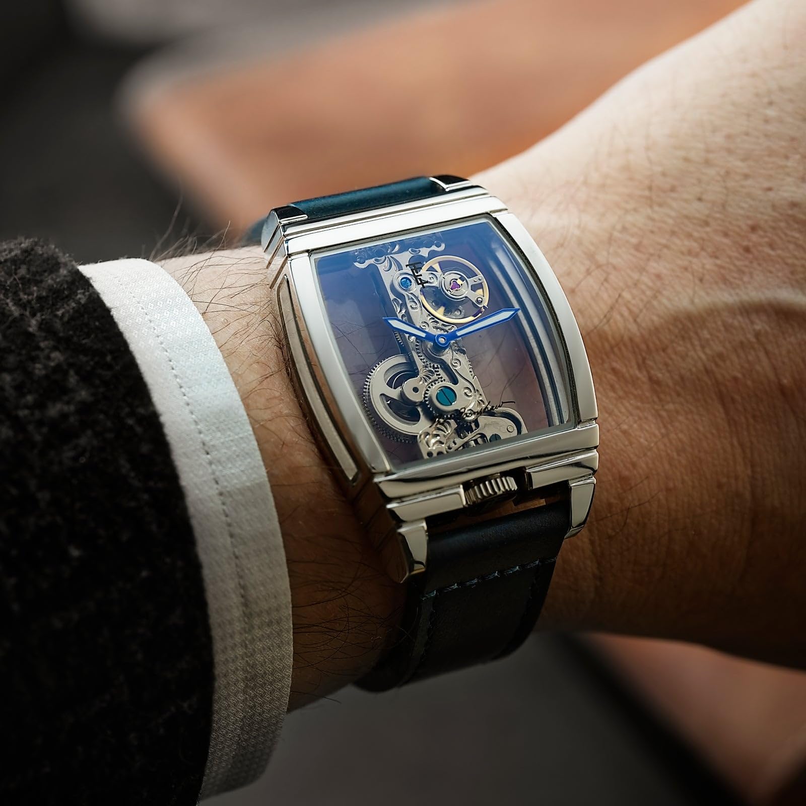Thomas Earnshaw Discovery Wolver Bridge Mechanische Herrenuhr 36mm Lederband ES-8299