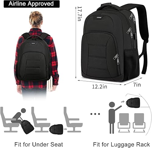 Miniatura 4 de Mochilas escolares para adolescentes, niños y niñas, mochila para laptop con puerto de carga USB, mochila universitaria resistente al agua de 15.6