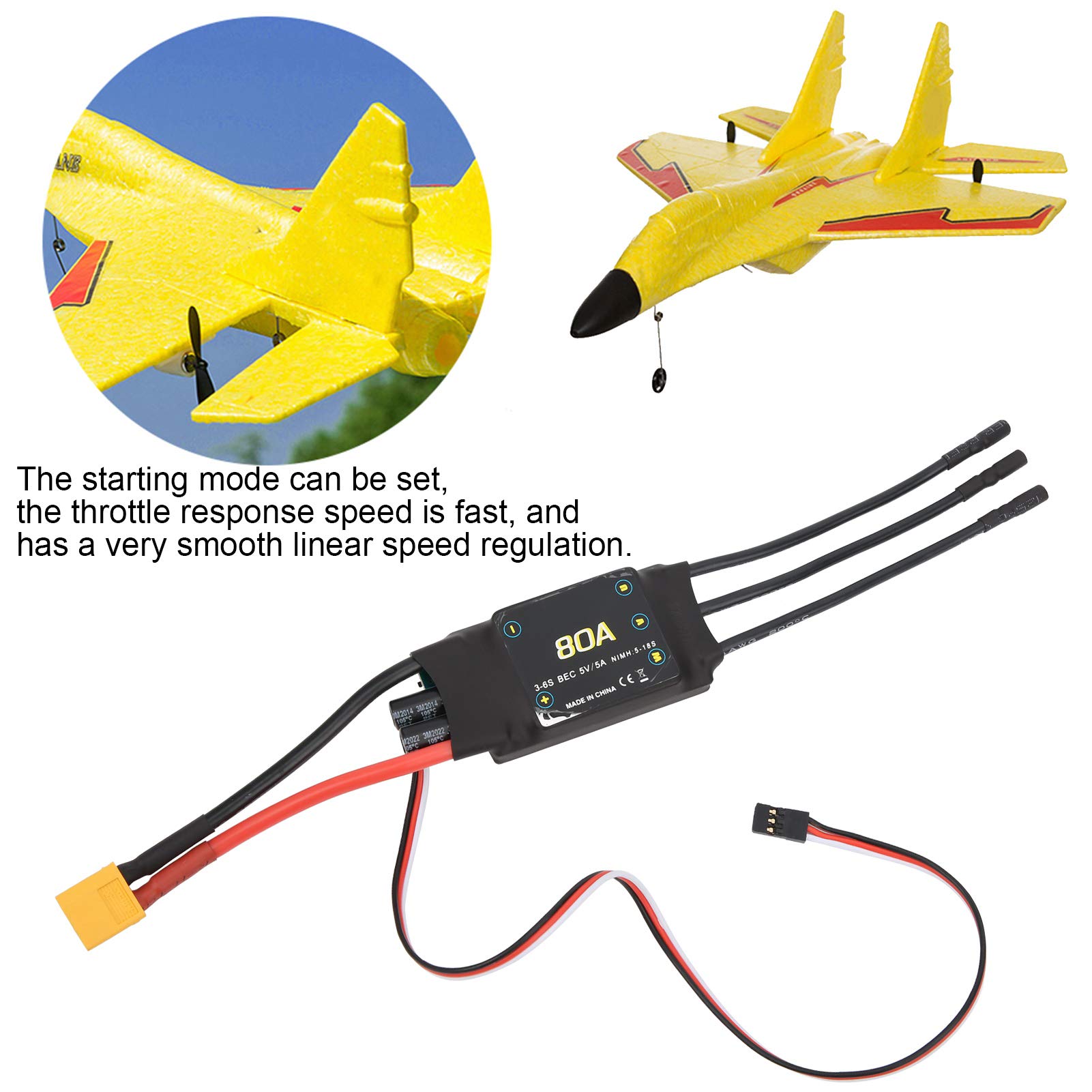 Bezszczotkowy Elektryczny Regulator Prędkości 80A do Zdalnie Sterowanych Dronów Piankowych z regulacją BEC