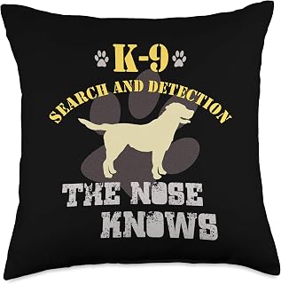 K9 Detection Dog Labrador Retriever Sniffer Security Lab K-9 Throw Pillow