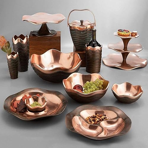 Miniatura 7 de nambe Cuenco pequeño de cobre para frutas o aperitivos de 6 pulgadas para encimera de cocina, mesa, decoración de mantel  Cesta decorativa de