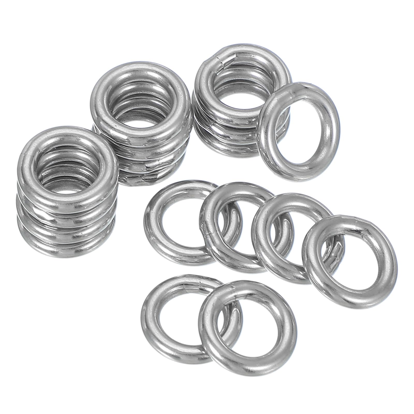 PATIKIL 0.6" Metal O Ring, 18 Pcs Heavy Duty 304 Stainless Steel O Rings Welded Round Rings for DIY Crafts Hardware Belt Dog Leash Macrame, 3x15mm