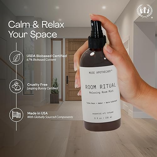 Miniatura 6 de Muse Apothecary Room Ritual - Niebla aromática y relajante, 8 onzas, infundida con aceites esenciales naturales, aloe + eucalipto + lavanda, paquete