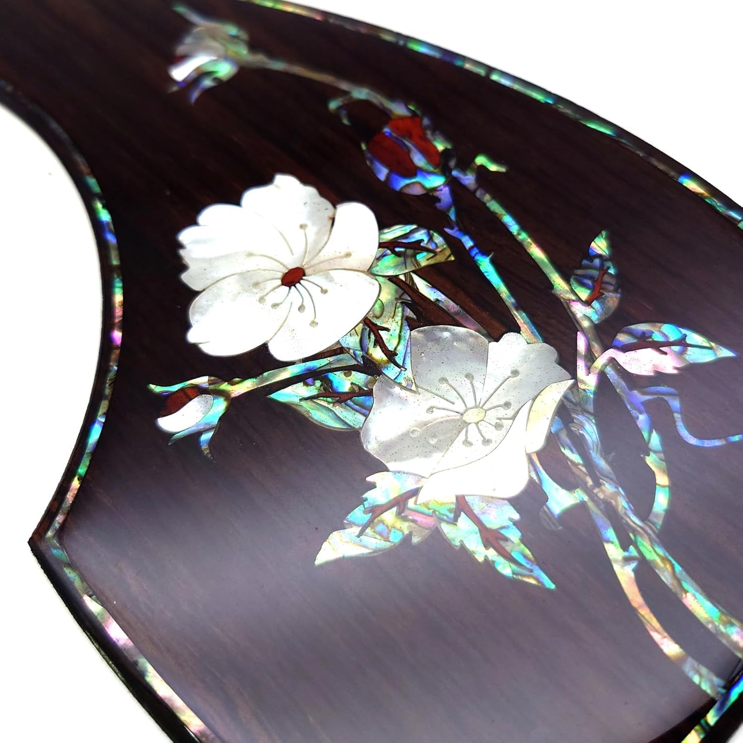 Battipenna per chitarra acustica, in legno massello, antigraffio, intarsiato con fiore di abalone autoadesivo, per chitarra acustica Martin D-45 e Taylor (28)