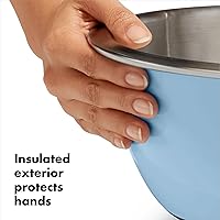 Vista 3 de OXO Good Grips, juego de 3 tazones para mezclar de acero inoxidable - Azul/Gris