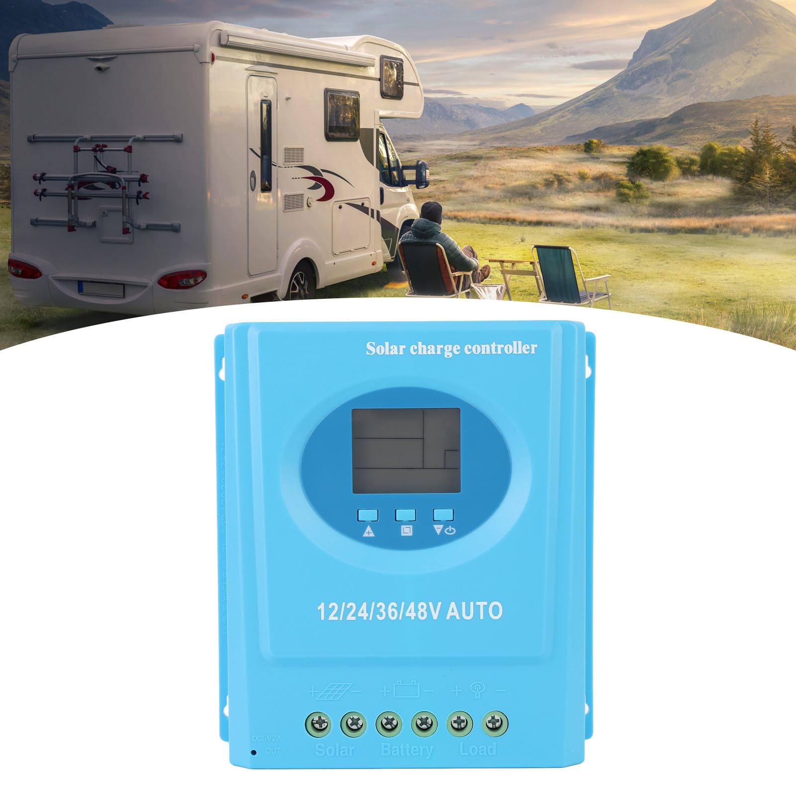 Controlador de Carga Solar MPPT 12V/24V/36V/48V - Conversión Eficiente para Baterías LiFePo4, Selladas y de Gel (120A)