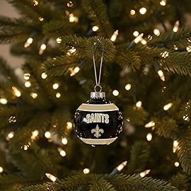 FOCO NFL Glass Ball Ornament - Limited Edition Christmas Ball Ornament - Show Your Team Spirit with Officially Licensed Fan Gear (New Orleans Saints)