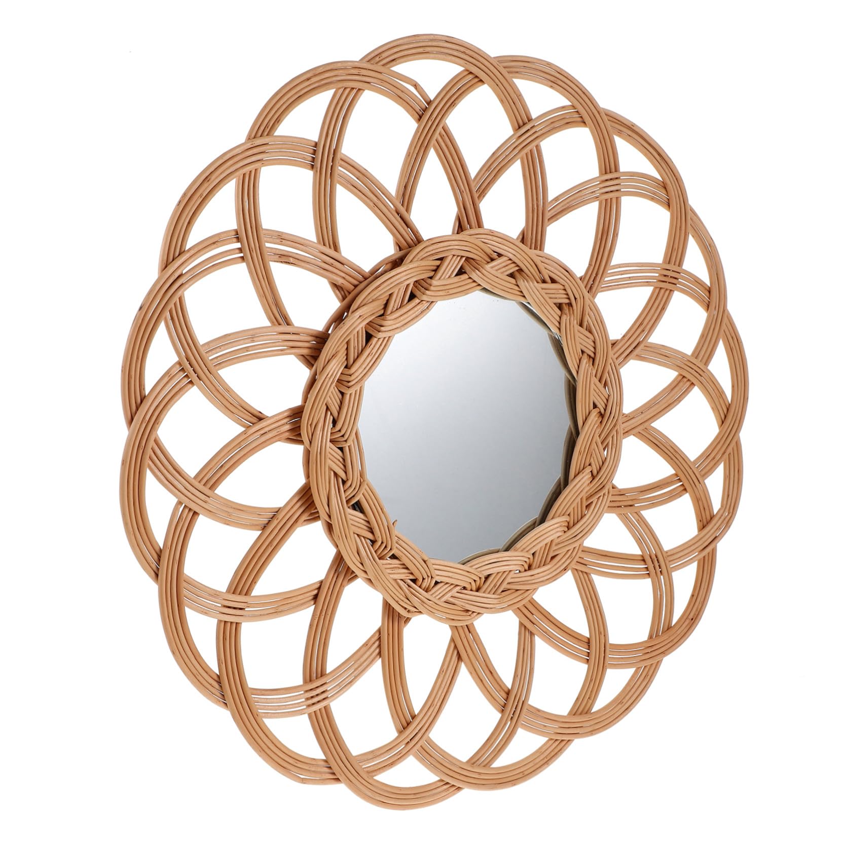 Miroir en rotin tressé naturel pour agrandir un salon ou une chambre