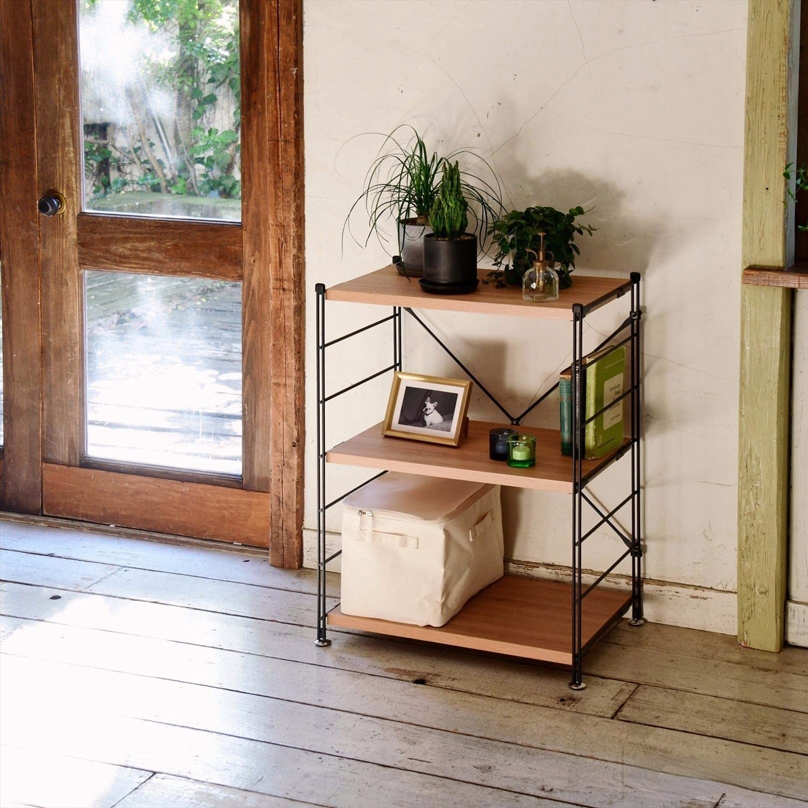 Amazon｜ウッドシェルフ ディスプレイラック スチールシェルフ