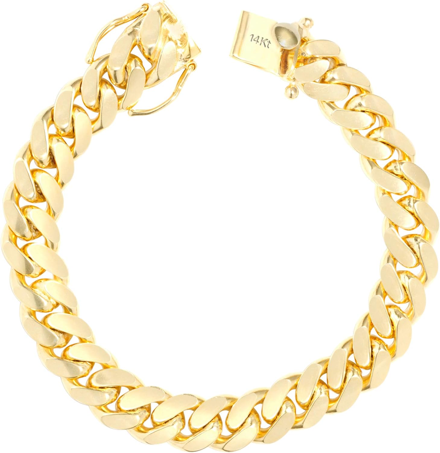 Nuragold 14k Yellow Gold 11mm Solid Miami Cuban Link Chain Bracelet, Mens Jewelry Box Clasp 8" 8.5" 9": Clothing, Shoes & Jewelry