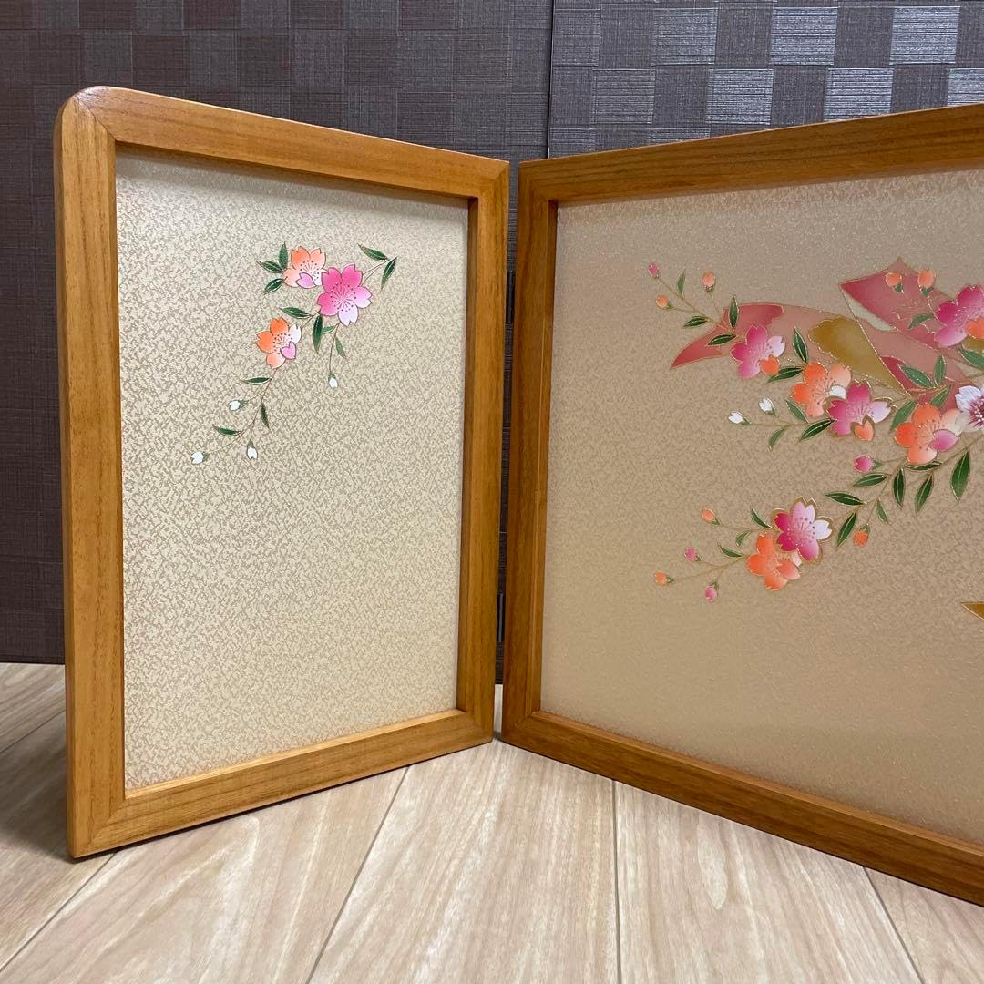 雛人形 桃の節句 屏風 刺繍三月三曲屏風15号 アウトレット品