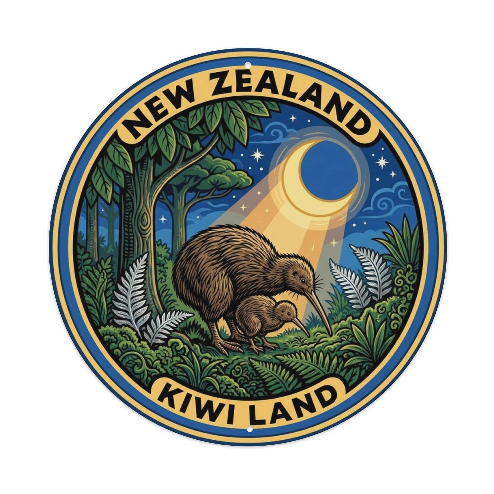 Vintage Travel New Zealand Joy Vintage Metal Tin Sign Plaque Wall Decor for Cafe, Club Bar, Office, Garden Metal Poster 8x8Inch