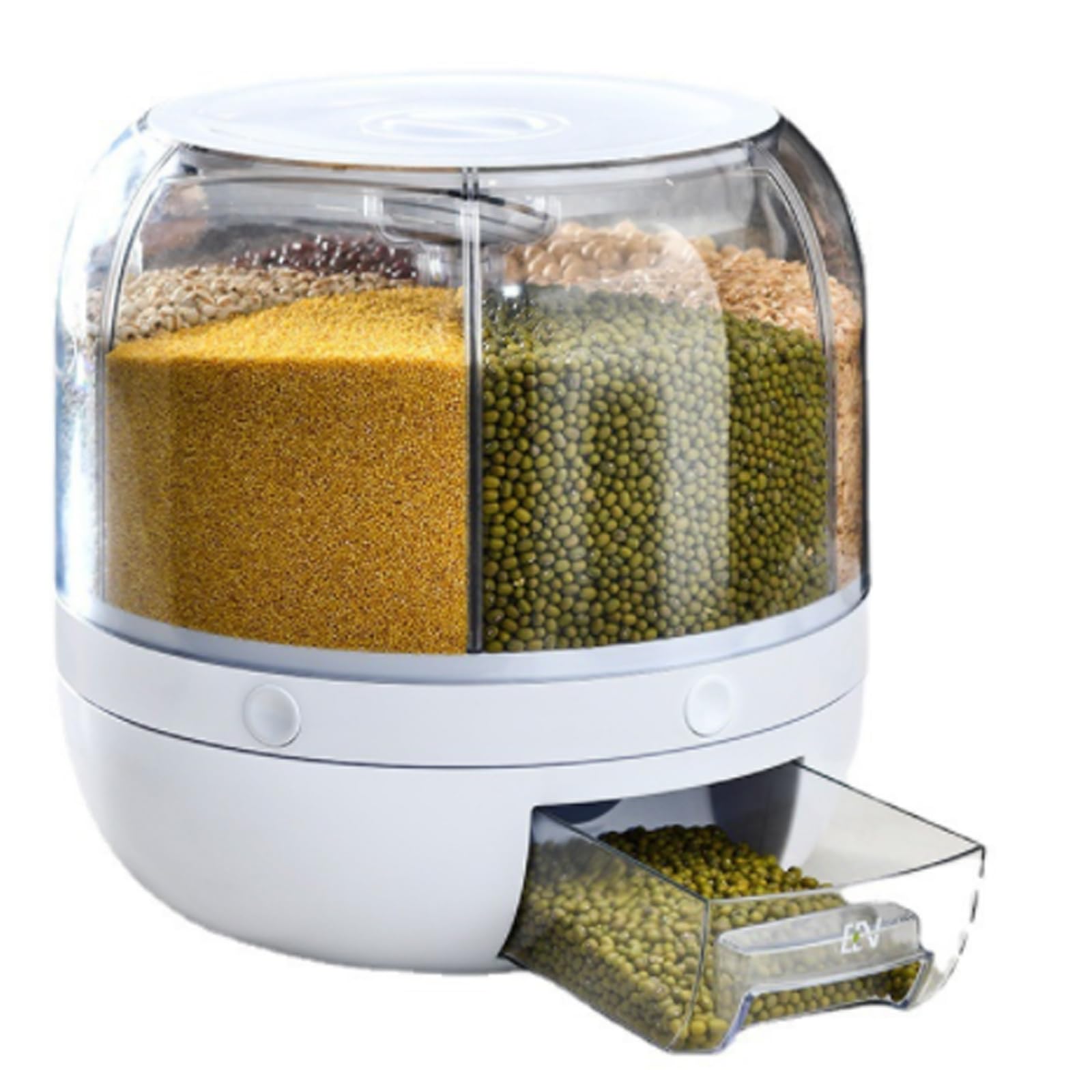 Distributeur de riz 6 compartiments transparent | Fini le gaspillage alimentaire