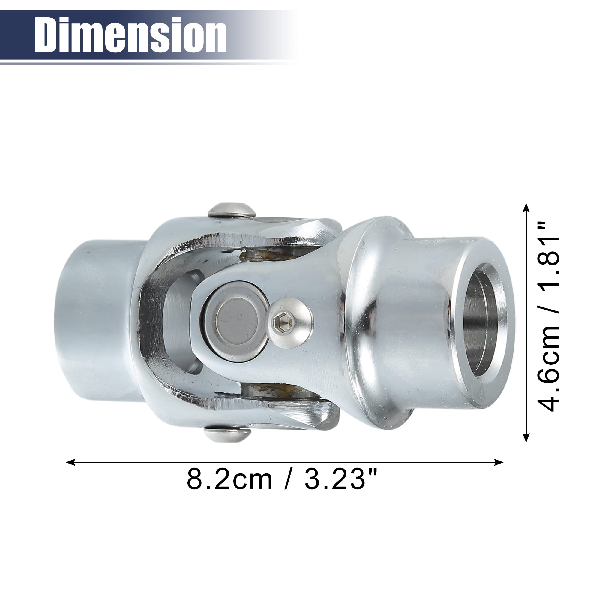 Giunto Universale Sterzo Steering U-Joints, Couplers And Rag Joints - 3/4  In. DD Shaft End Giunto Cardanico 3/4 Tondo A 3/4 Doppio D Cromato Per  Sterzo