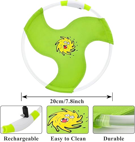 Miniatura 4 de Vizbrite Juguetes para perros voladores de disco volador para perros, juguete de nailon que brilla en la oscuridad, con 3 modelos de luz, juguetes