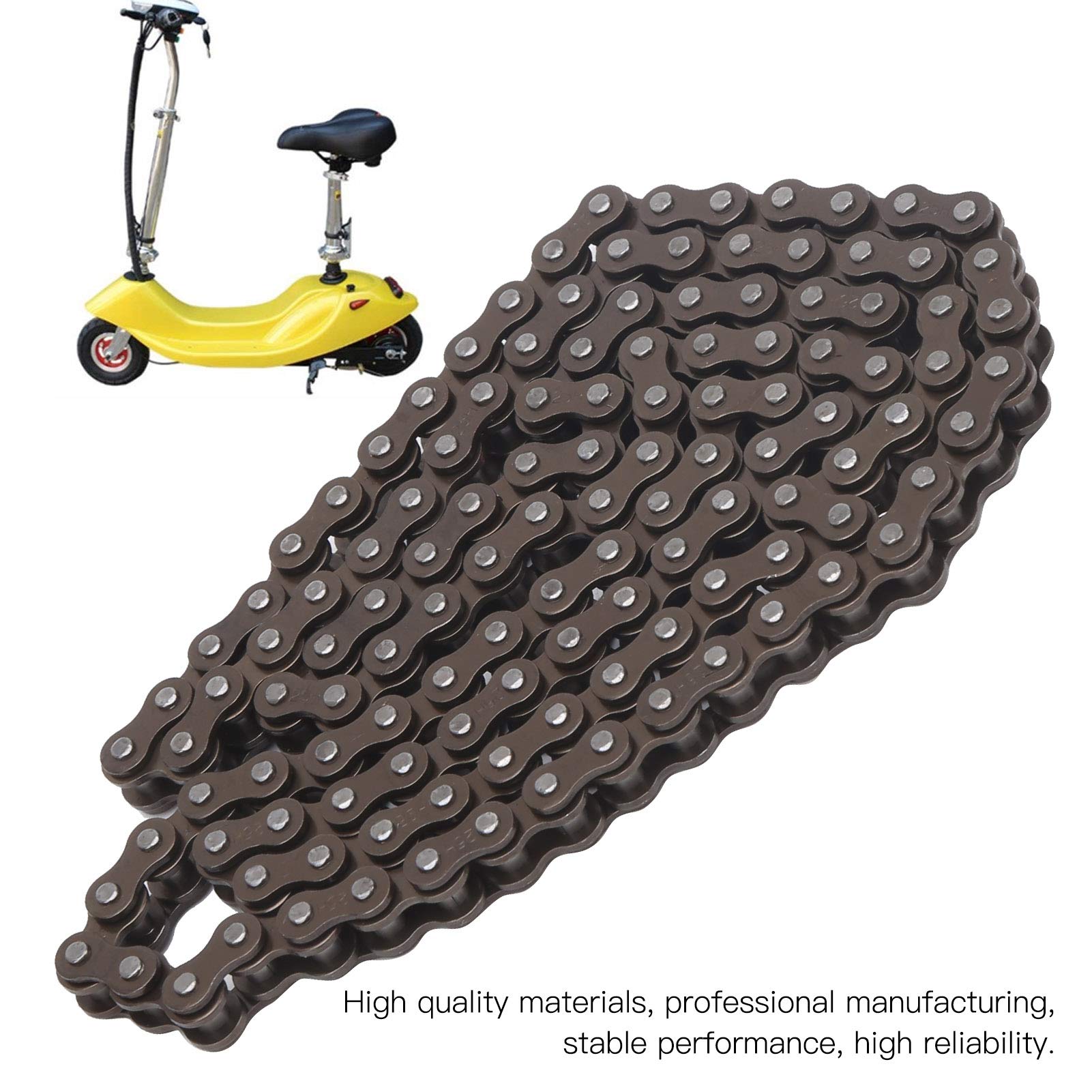 Cadena de Acero para Scooter 25H 124 Eslabones Transmisión Eléctrica Resistente Antioxidante