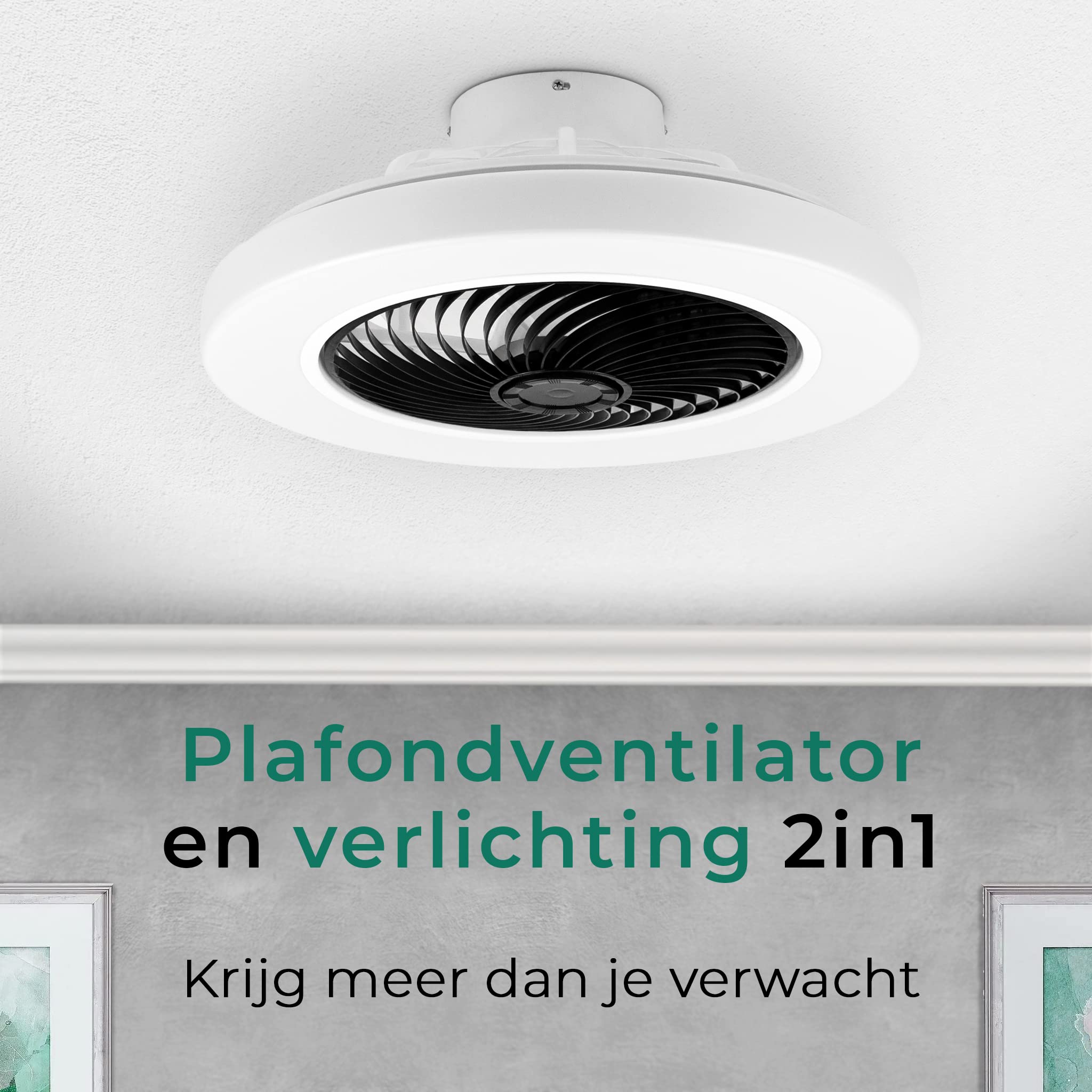 Ventilateur De Plafond Sans Pales Noaton Triton Avec Lumière LED Et Controle 26 W Blanc