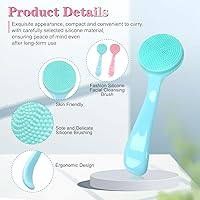 Vista 6 de Silicone Manual Facial Cleansing Brush, NADUSEP 2 Pack Skin Friendly Soft Bristles Waterproof Face Scrubber Exfoliating Brush for Blackheads