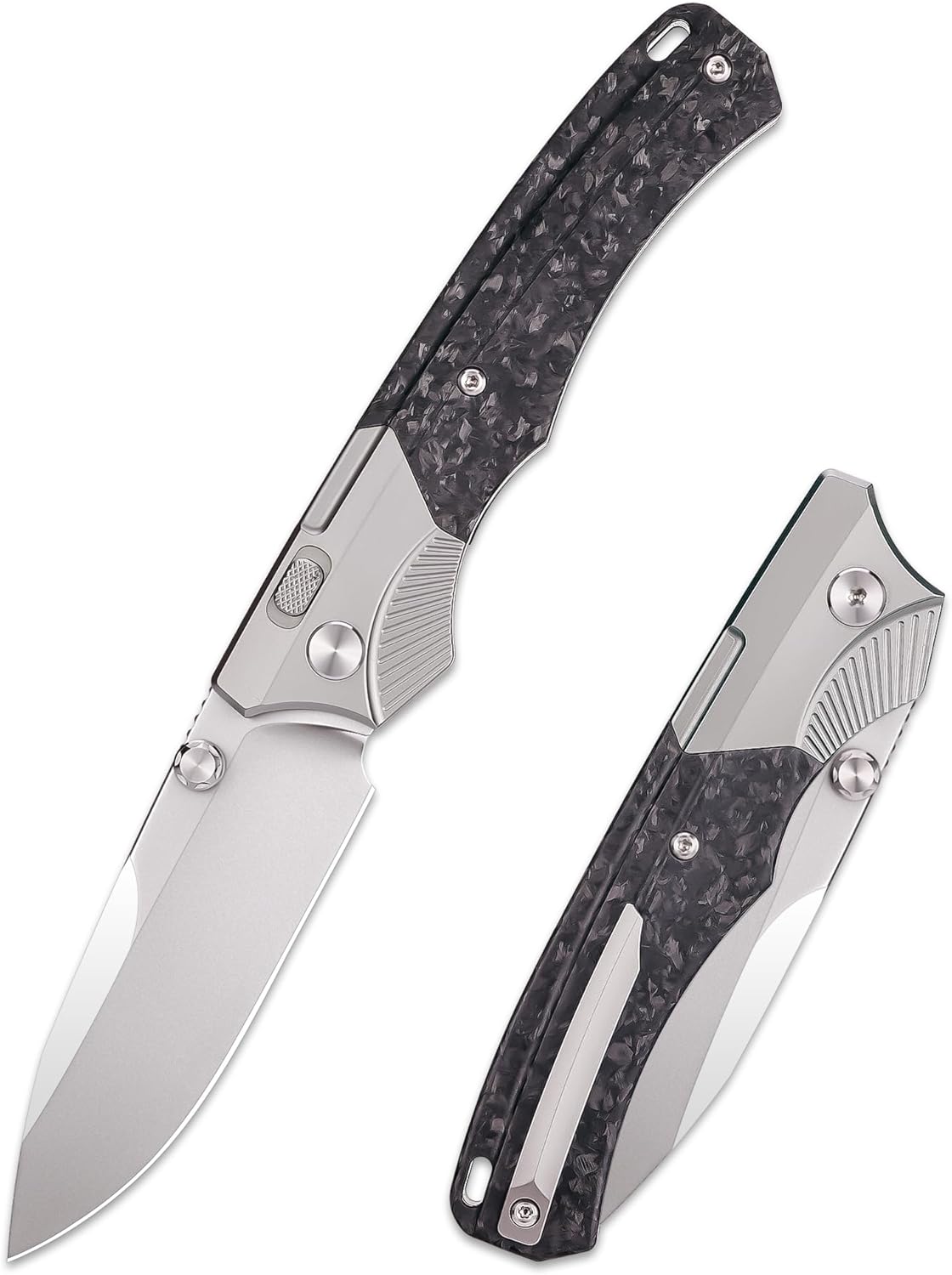 REMETTE Titanium Pocket Knife WD107-5, DLC M390 Blade EDC Knife, Men Women Daily Carry Lightweight Folding Knife, Sharp Fishing Camping Knives